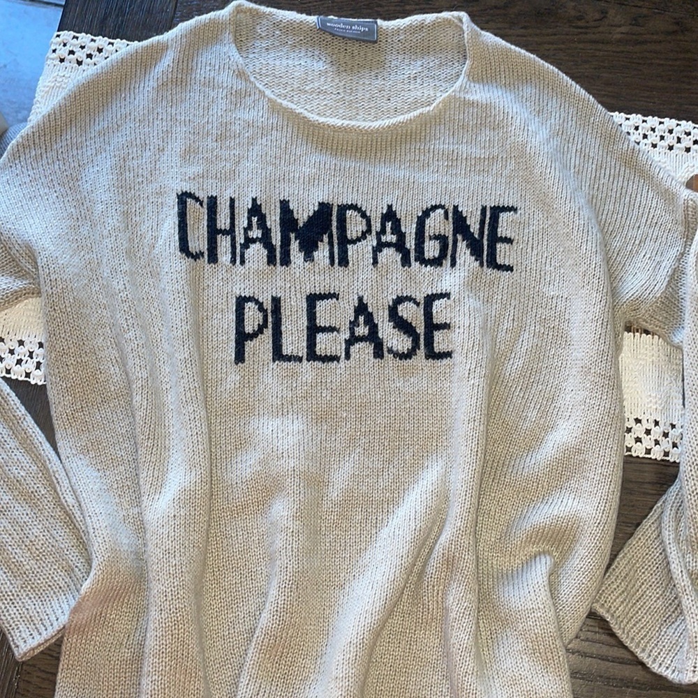 Wooden Ships Champagne Please mohair wool Crew Lightweight Sweater - Picture 4 of 16